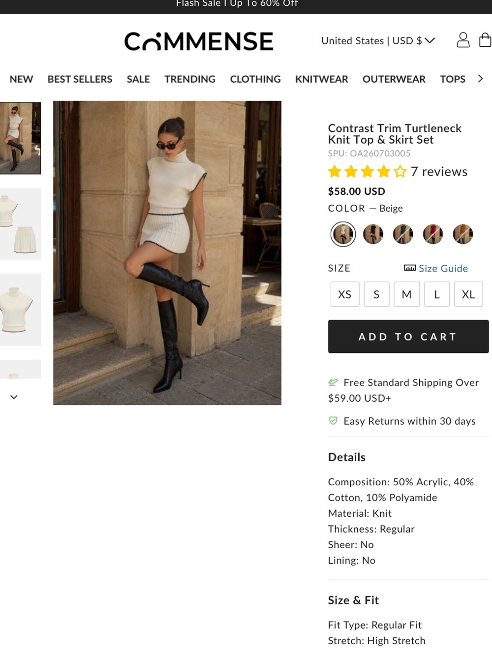 Commense Black Over-the-Knee Pointed Toe Boots with Slim Heel